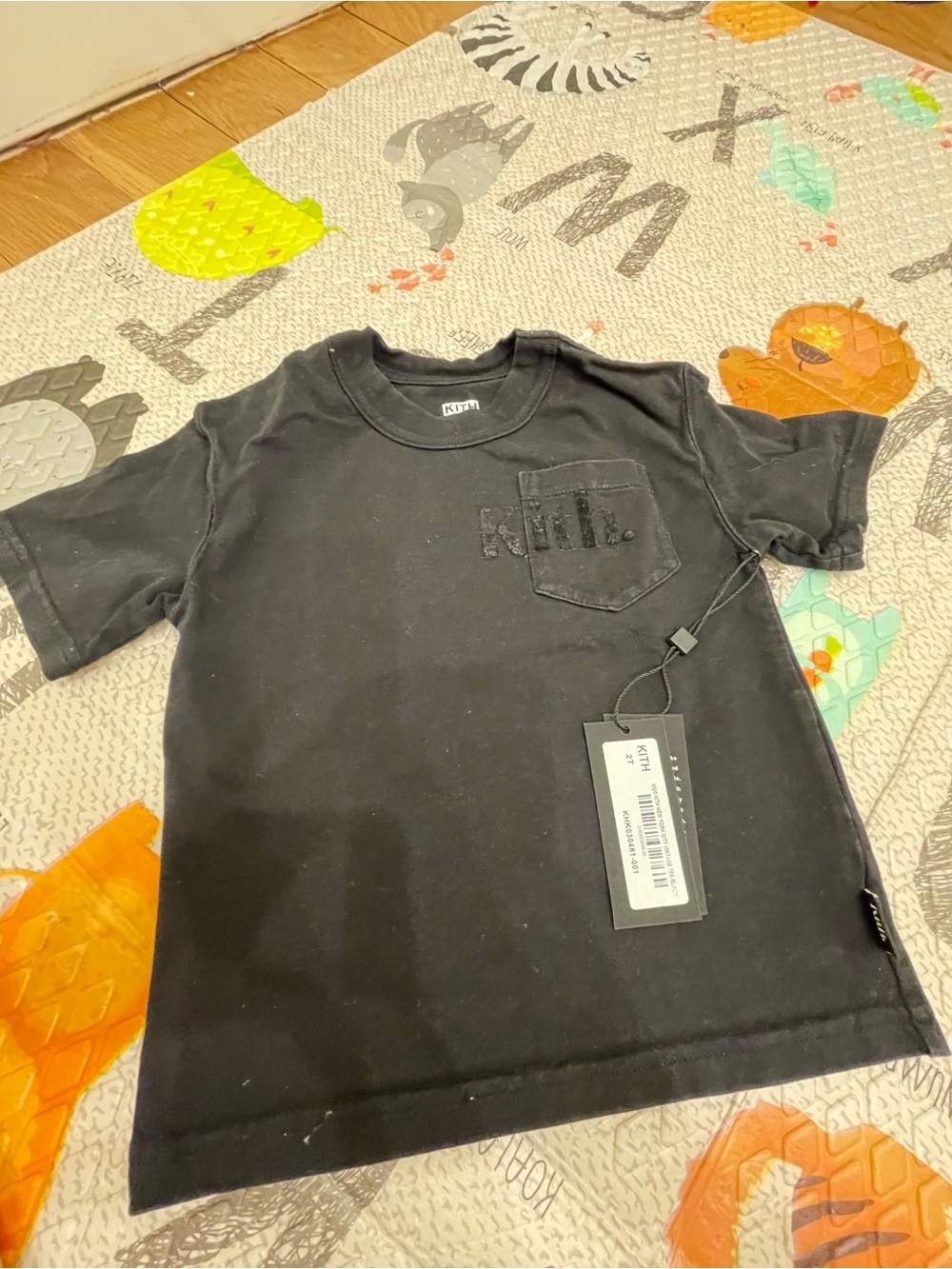 Kith Black Short Sleeve Pocket Tee for Kids